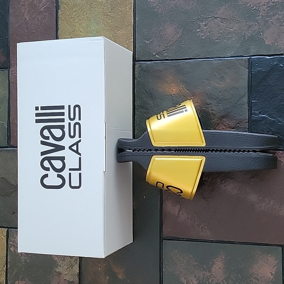 CAVALLI CLASS Women's Comfort Slides, 38/7.5, Black/Gold, New - Picture 4 of 8